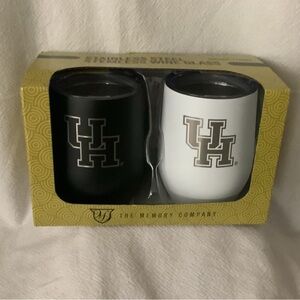 UH Black and White Stainless Steel Stemless Wine Set NEW